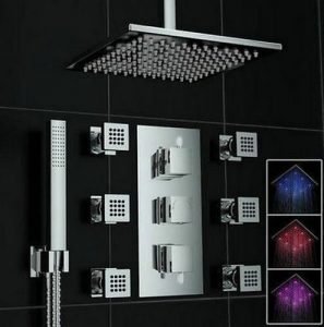 custom shower, shower design, master suite, rain shower,